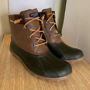 Sperry Women’s Syren Gulf Duck Boot, Waterproof, Size 8, Brown Leather